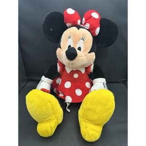 Disney Minnie Mouse in Red Polka Dot Dress Stuffed Animal‎ Plush 15.5"